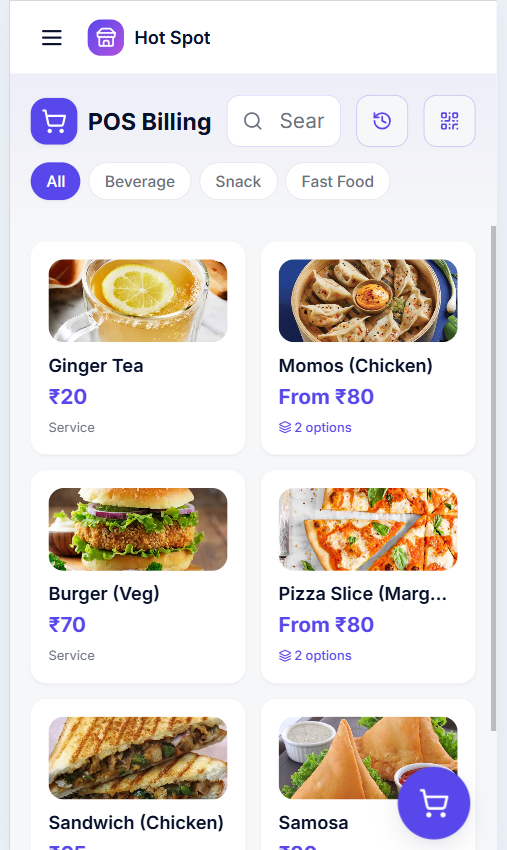 ShopVerse POS billing and checkout screen